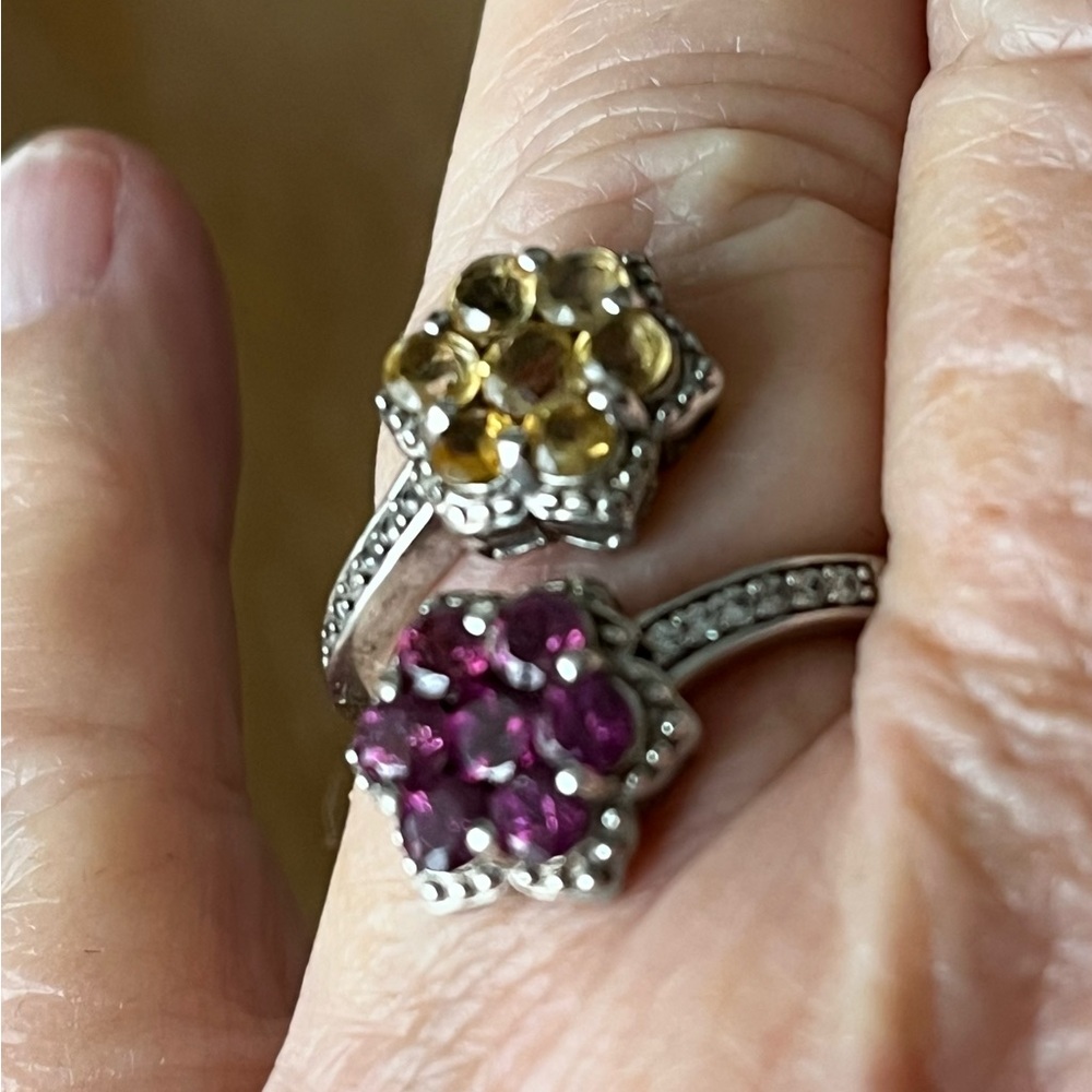 Amethyst & Citrine Size 8.   Bypass